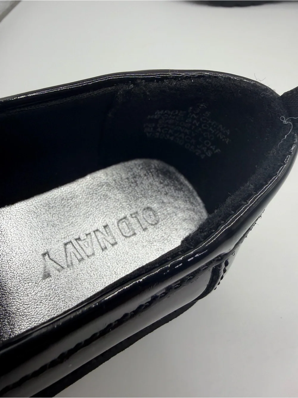 Old Navy Black Patent Loafer Flats with Chunky Sole